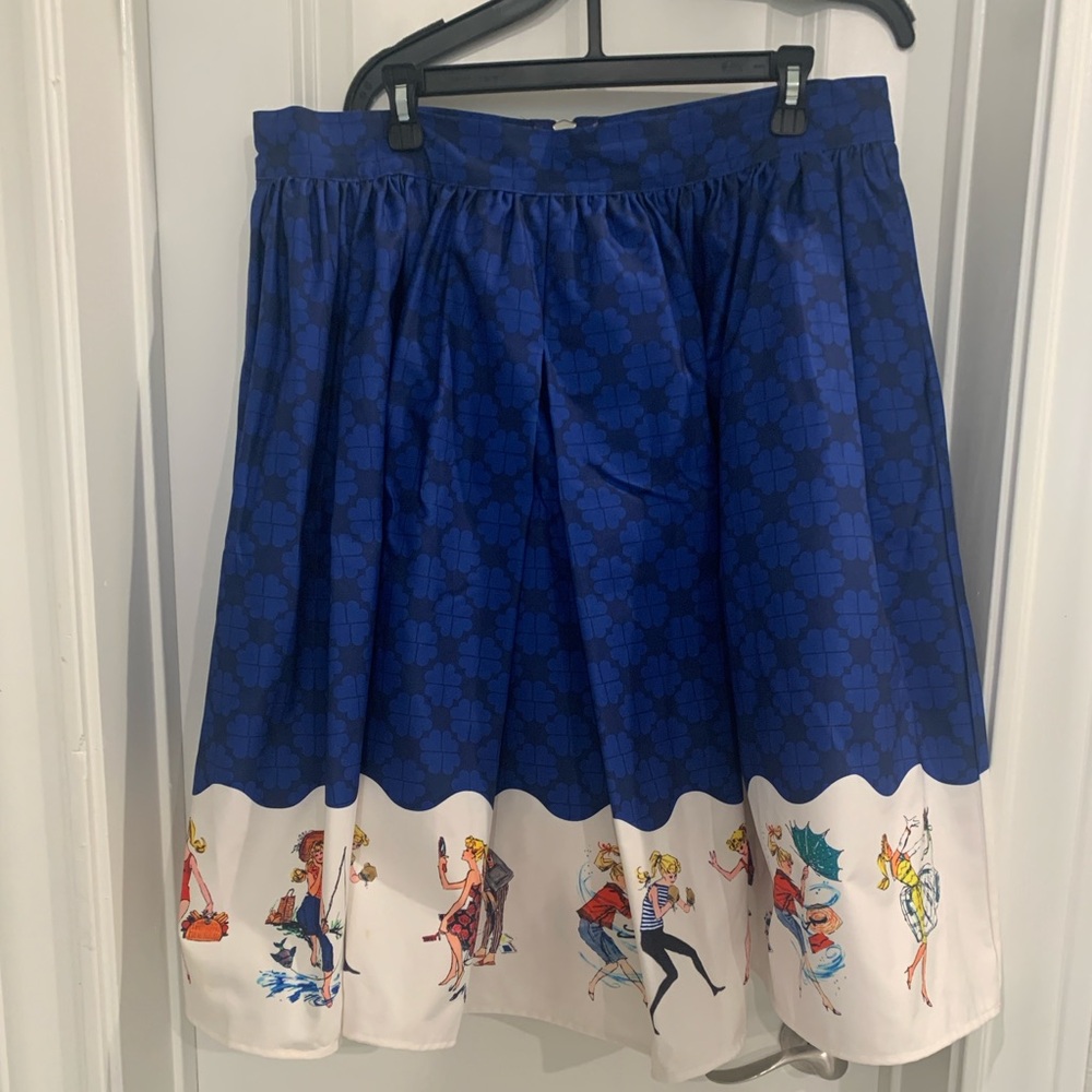 Barbie x Unique Vintage Skirt - Blue and White